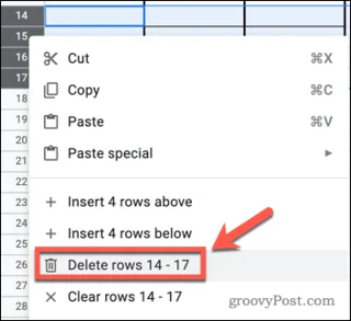 Hur man tar bort tomma rader i Google Sheets