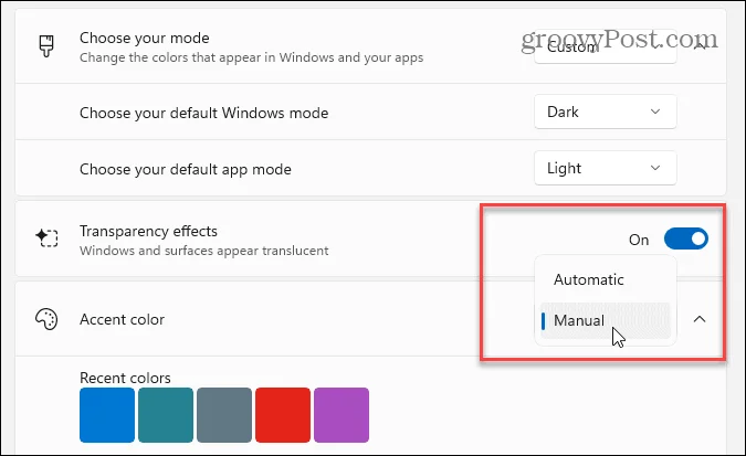 Sådan ændres Windows 11-startmenuen og proceslinjens farver