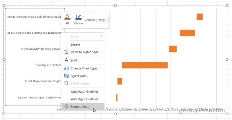 Sådan opretter du et Gantt-diagram i Excel
