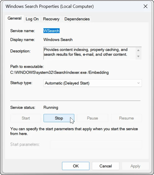 Sökfältet i Windows 11 fungerar inte