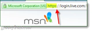 Anslut alltid säkert till Windows Live och Hotmail via HTTPS