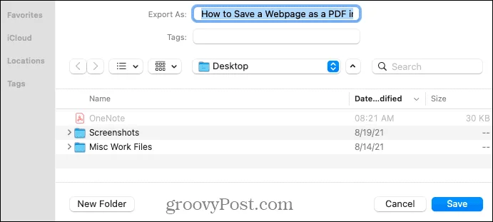 Hvordan lagre en webside som PDF i Safari