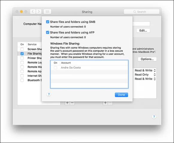 Sådan netværks Windows 10 og OS X og dele filer