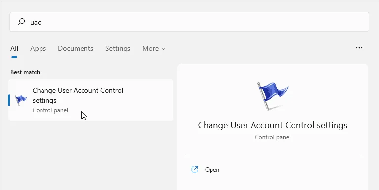 A felhasználói fiókok felügyeletének (UAC) letiltása Windows 11 rendszeren