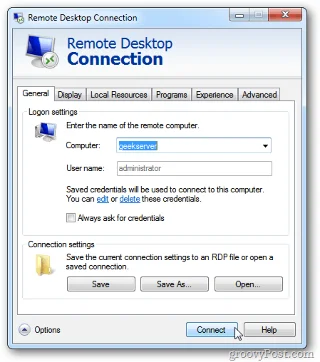 Fremskynde forbindelser til fjernskrivebord på Windows