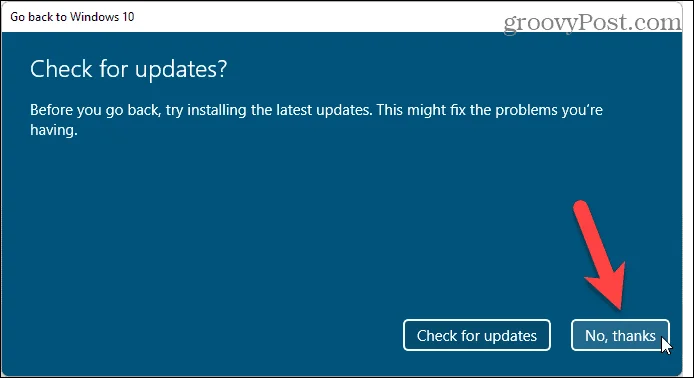 Sådan ruller du tilbage til Windows 10 efter installation af Windows 11