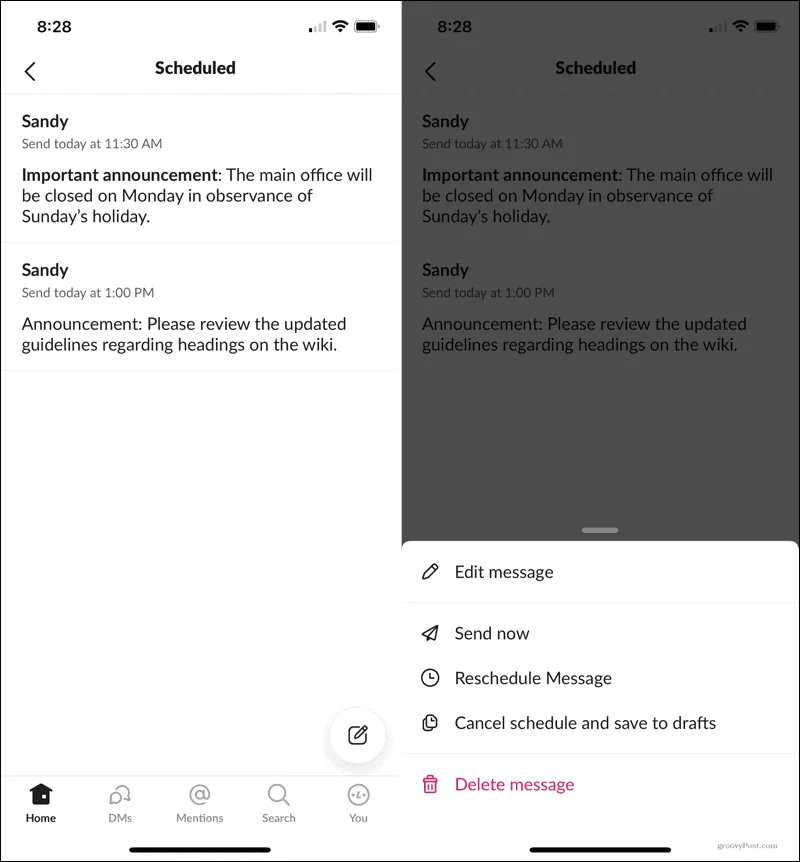 Hvordan planlegge meldinger i Slack for å sende senere