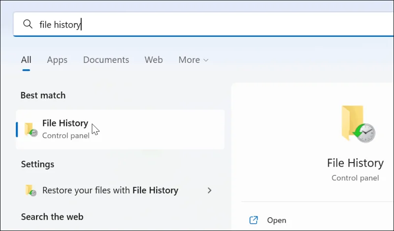 Hur man använder filhistorik i Windows 11