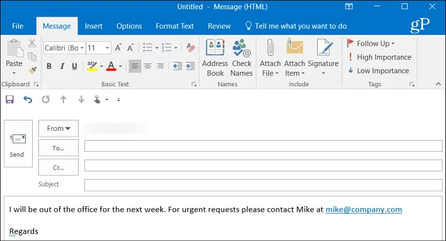 Skapa automatiska svar i Outlook.com och Windows 10 Mail App