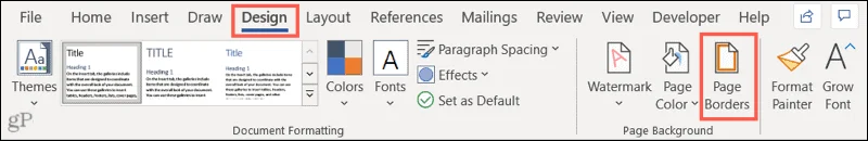 Sådan tilføjes kant til en side i Microsoft Word