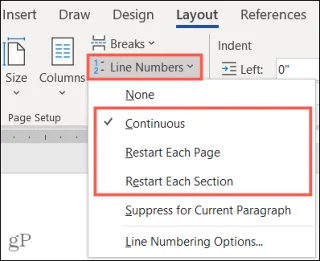 Hur man aktiverar och anpassar radnummer i Microsoft Word
