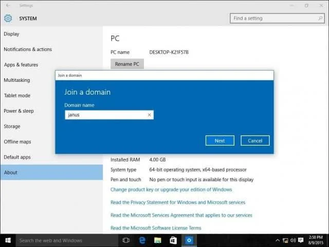 Sådan tilslutter du en Windows 10-pc til et domæne