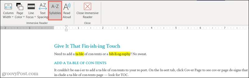 Hur man aktiverar och anpassar Immersive Reader i Microsoft Word