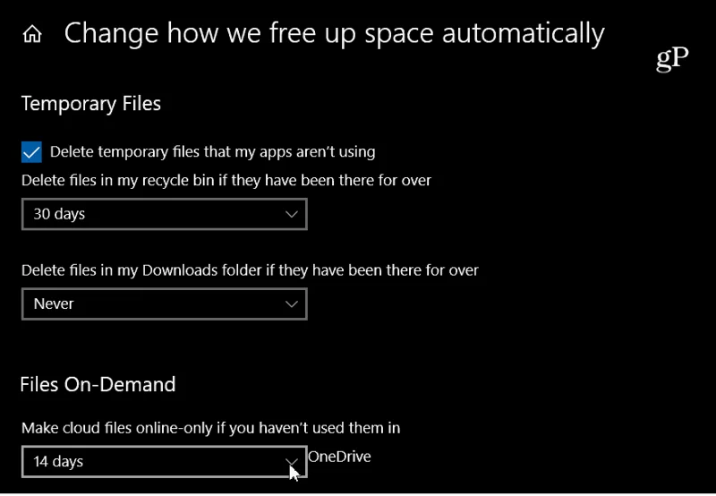Gör OneDrive-filer On-Demand Online-Only i Windows 10 automatiskt