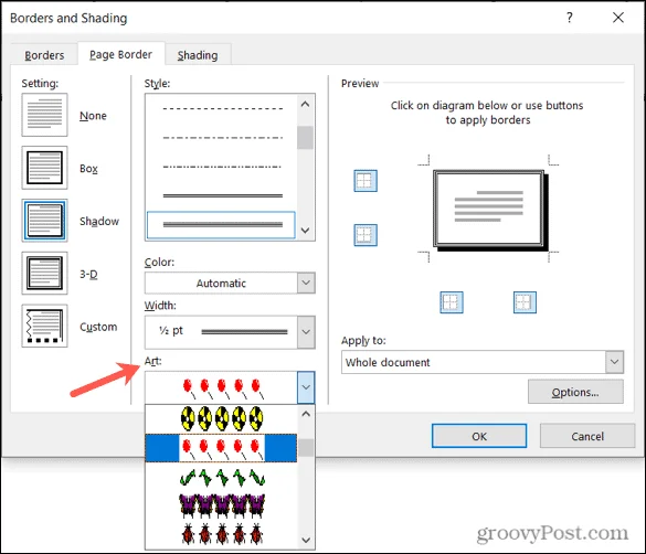 Sådan tilføjes kant til en side i Microsoft Word