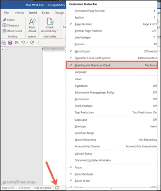 Hur man stänger av stavningskontrollen i Microsoft Word