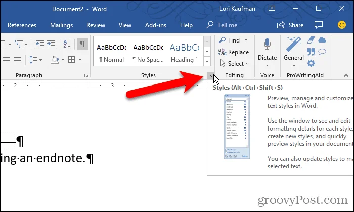 Sådan arbejder du med skærmtip i Microsoft Word