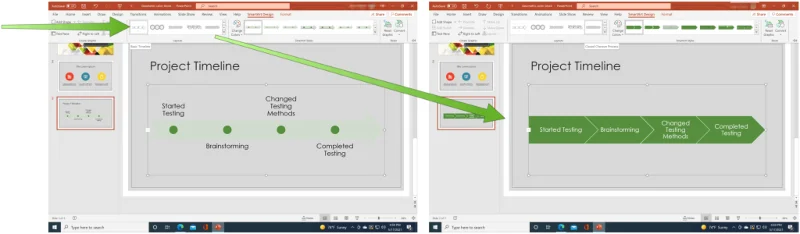 Sådan opretter du en Microsoft PowerPoint-tidslinje for at vise datoer