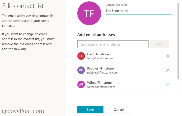 Sådan opretter du en kontaktgruppe eller distributionsliste i Outlook