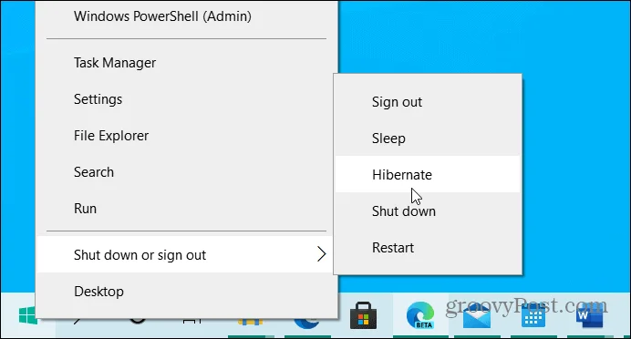 A hibernált mód engedélyezése a Windows 10 rendszeren