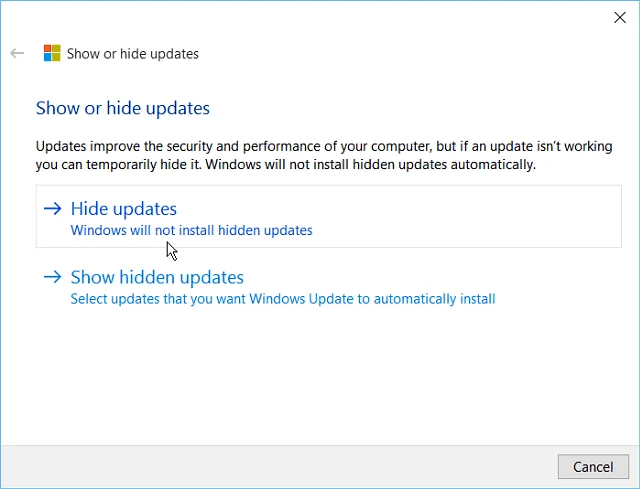 Windows 10: Blockera automatiska Windows-uppdateringar med (KB3073930) Utility