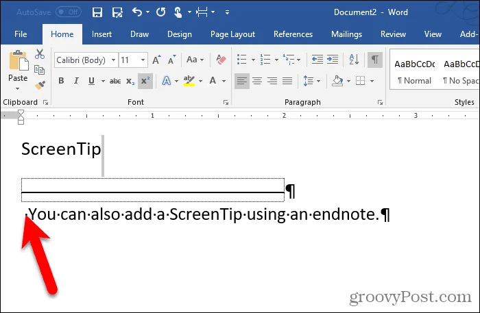Sådan arbejder du med skærmtip i Microsoft Word