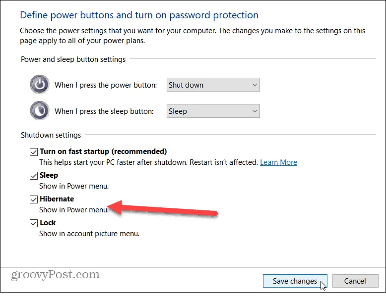 A hibernált mód engedélyezése a Windows 10 rendszeren