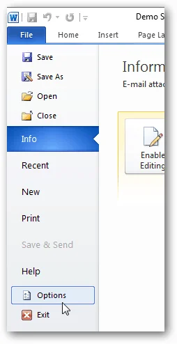 Inaktivera skyddad vy för Outlook-bilagor