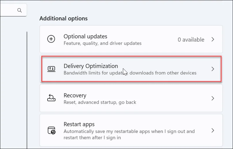 Sådan deaktiveres leveringsoptimering på Windows 11