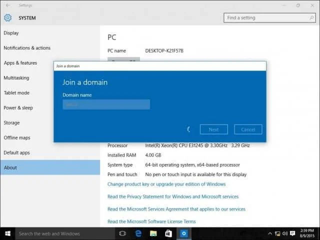 Sådan tilslutter du en Windows 10-pc til et domæne