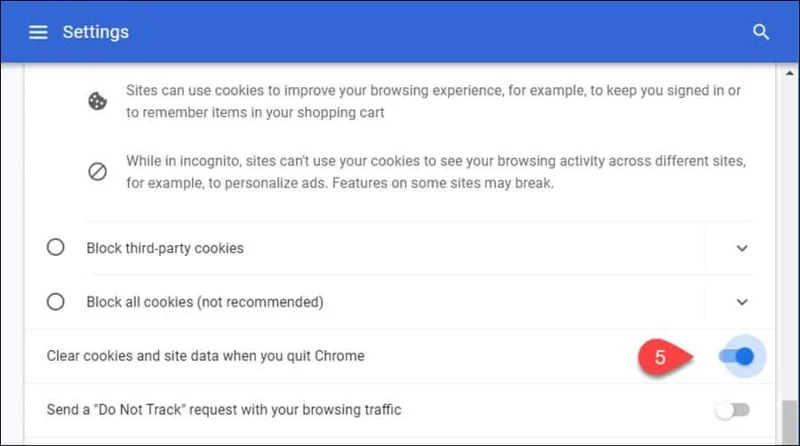 Radera automatiskt Google Chrome-webbläsarcookies vid utgång