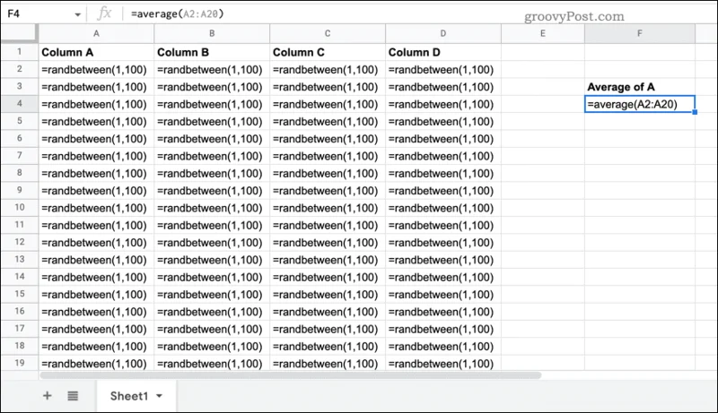 Slik viser du formler i Google Sheets