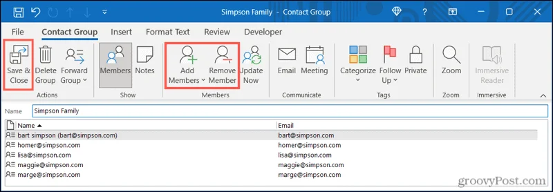 Sådan opretter du en kontaktgruppe eller distributionsliste i Outlook