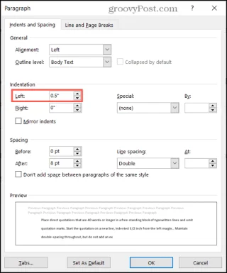Hur man infogar ett blockcitat i Microsoft Word