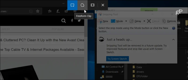 Ta och kommentera skärmdumpar med det nya Snip & Sketch Tool på Windows 10