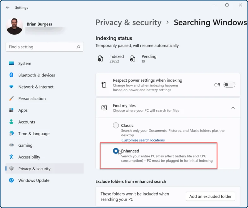 Hur man döljer filer och mappar från sökning på Windows 11