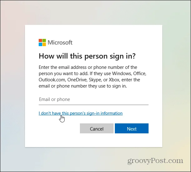 Paikallisen käyttäjätilin lisääminen Windows 11:ssä