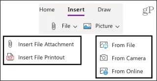 Sådan indsætter du billeder, filer og videoer i Microsoft OneNote