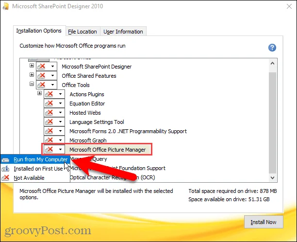 A Microsoft Office Picture Manager visszaállítása