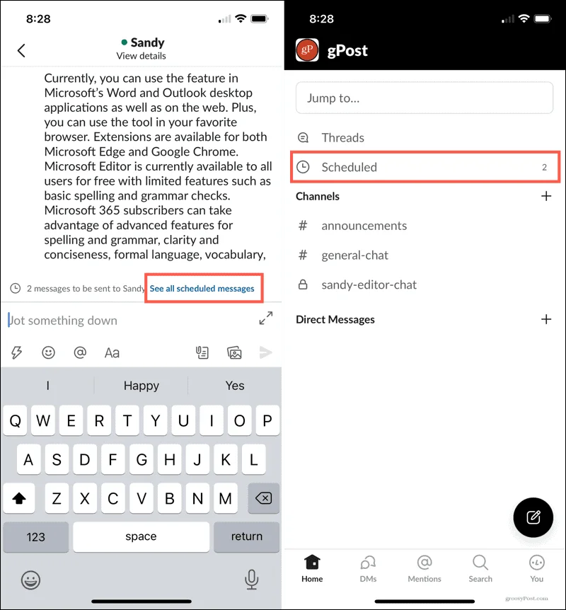 Hvordan planlegge meldinger i Slack for å sende senere