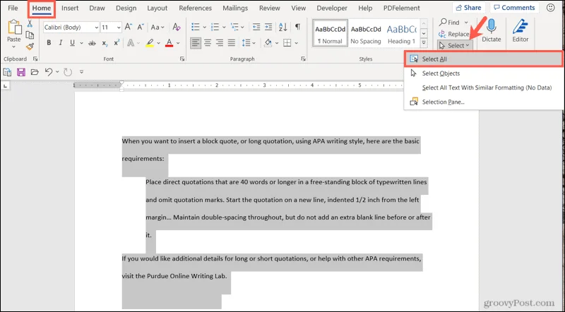 Sådan dubleres en side i Microsoft Word