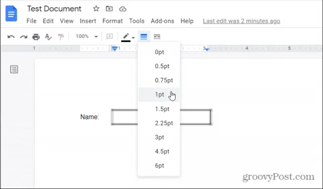 Hur man lägger till och formaterar en textruta i Google Dokument