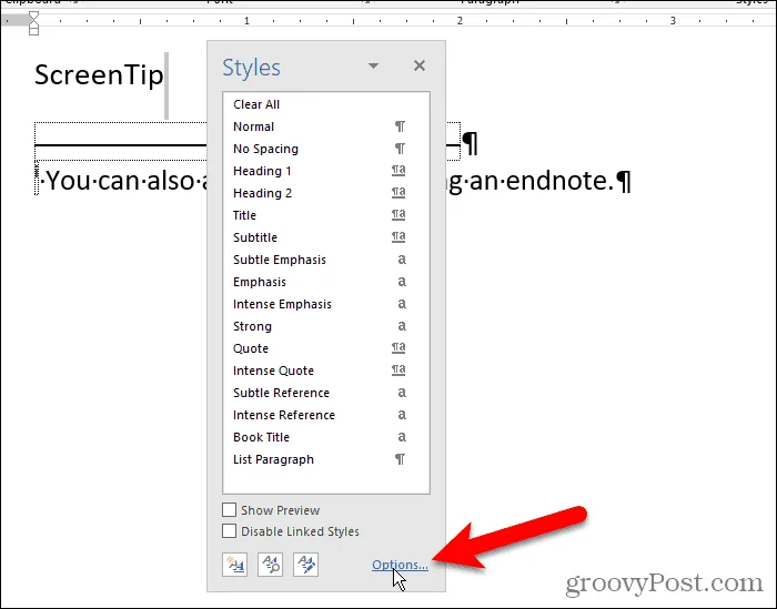 Sådan arbejder du med skærmtip i Microsoft Word
