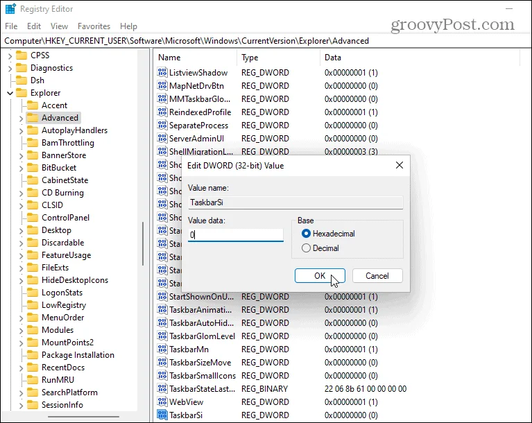 Sådan gør du proceslinjen mindre i Windows 11