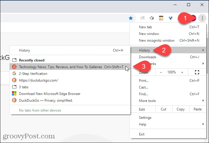 Hur man öppnar nyligen stängda flikar i Chrome, Firefox, Edge och Safari