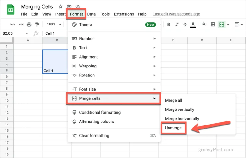 Slik slår du sammen og opphever sammenslåingen av celler i Google Sheets Slik slår du sammen og opphever sammenslåingen av celler i Google Sheets