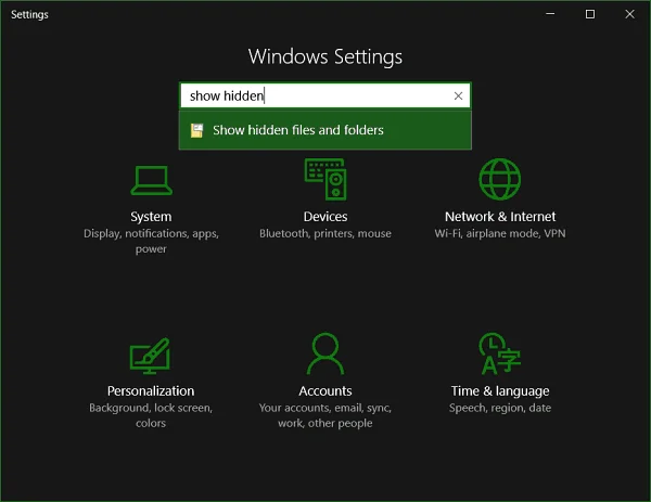 Hur man visar dolda filer och mappar i Windows 10