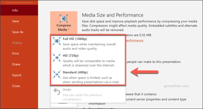 Sådan reducerer du filstørrelsen på en PowerPoint-præsentation