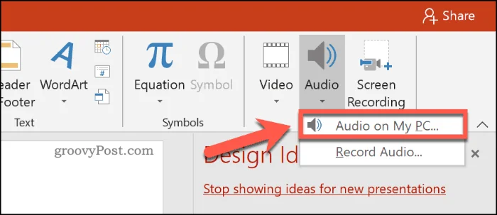 Sådan tilføjer du lyd til en Powerpoint-præsentation