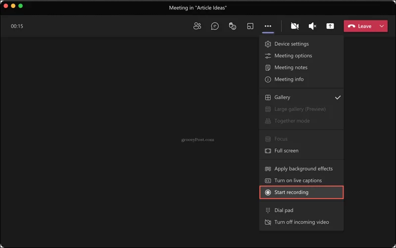 Sådan optages og afspilles en Microsoft Teams-optagelse